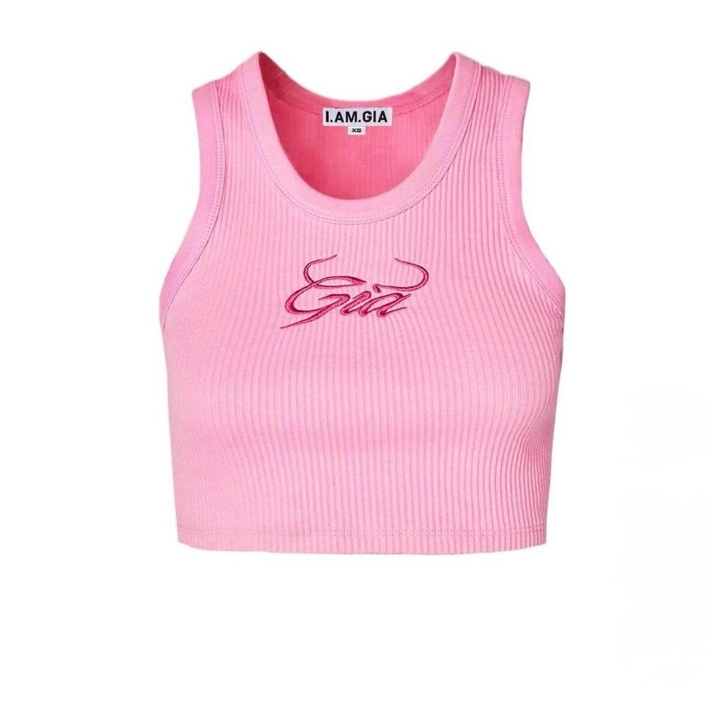 I.AM.GIA Pink Gia Ribbed Crop Tank – Size XS 💕🔥